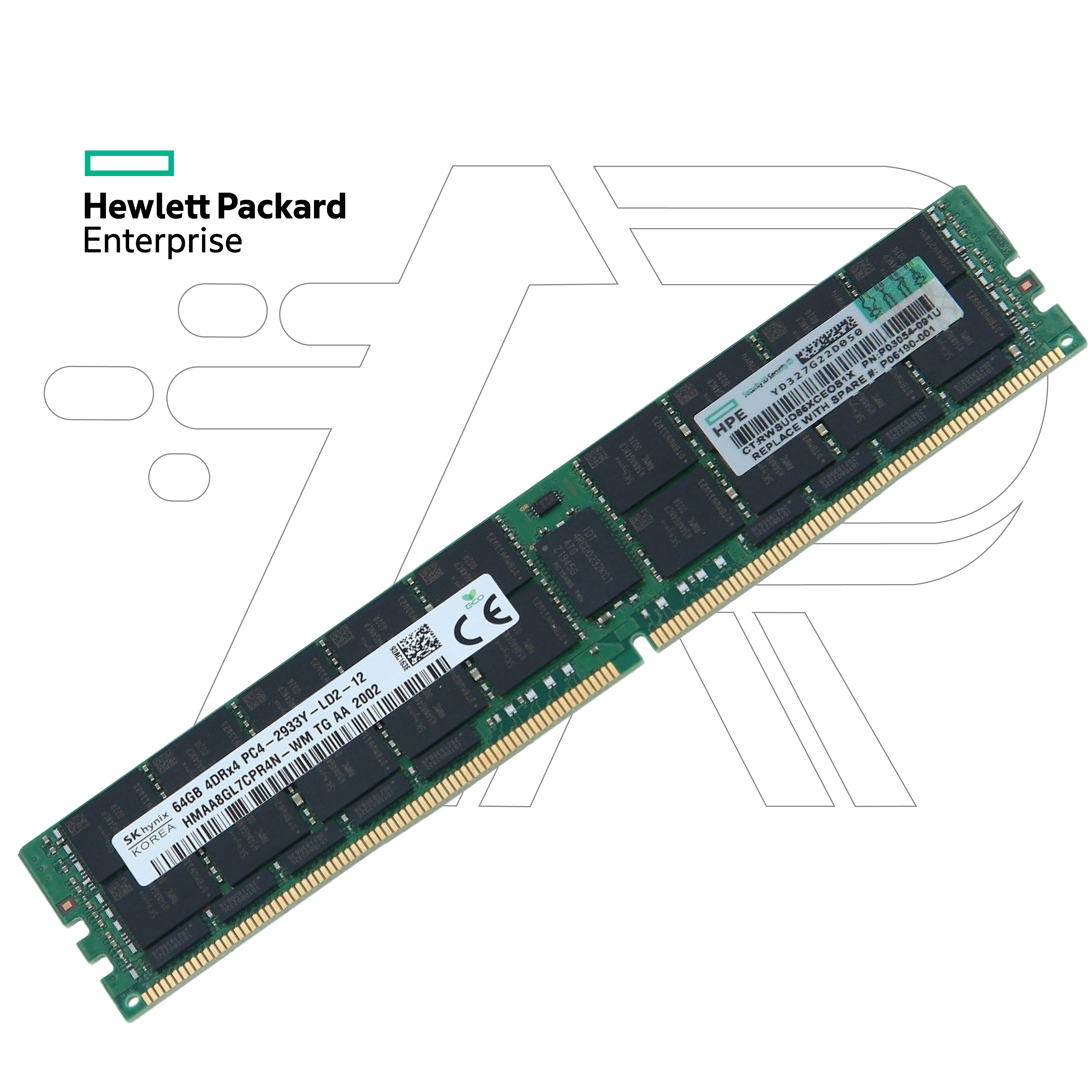 HPE 64GB Memory PC4-23400 Cl21 DDR4 SDRAM 2933MHZ